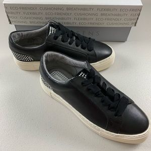 Com + Sens Black Leather Lace Up Slip On Loafers
